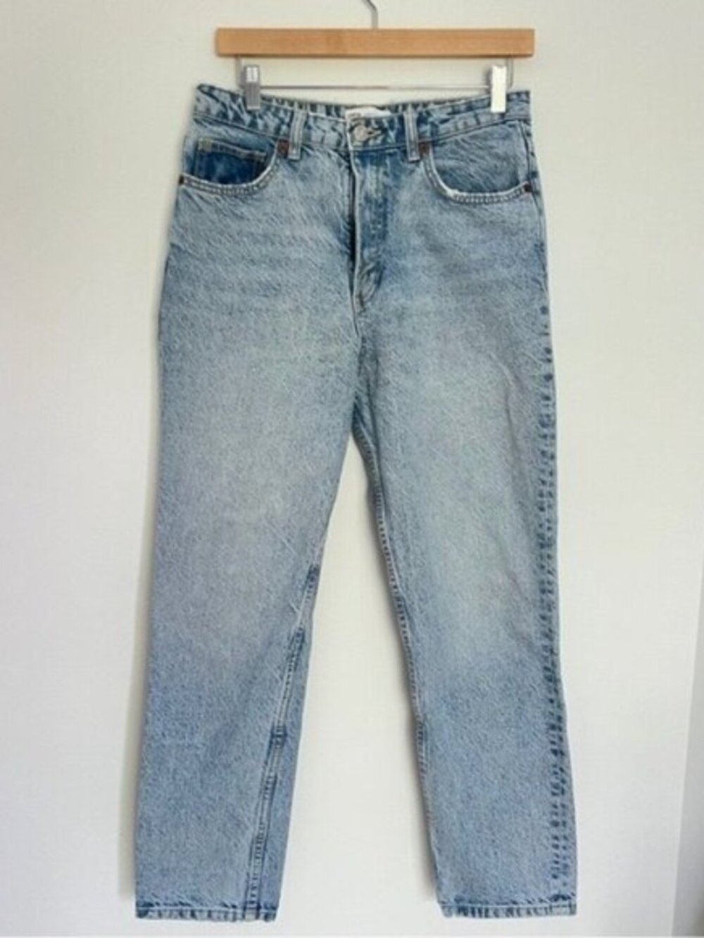 Zara Classic Blue Skinny High Rise Mom Jeans